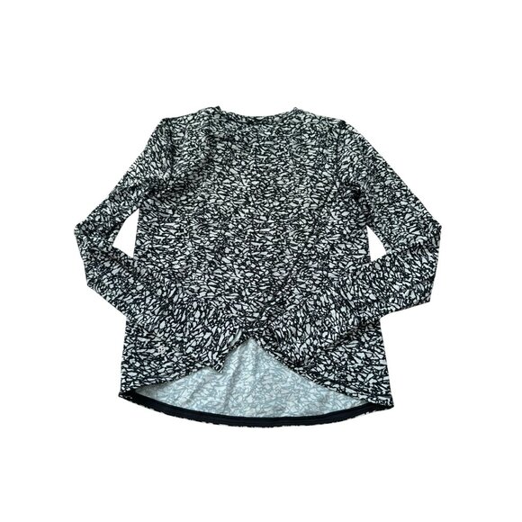LULUEMON Black White Long Sleeve Patterned Top Size 8 - Picture 4 of 5